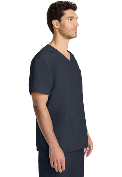 Originals Ultra CK783A Men's Tuck-in V-Neck Top Pewter Model Image Left Side | Cherokee