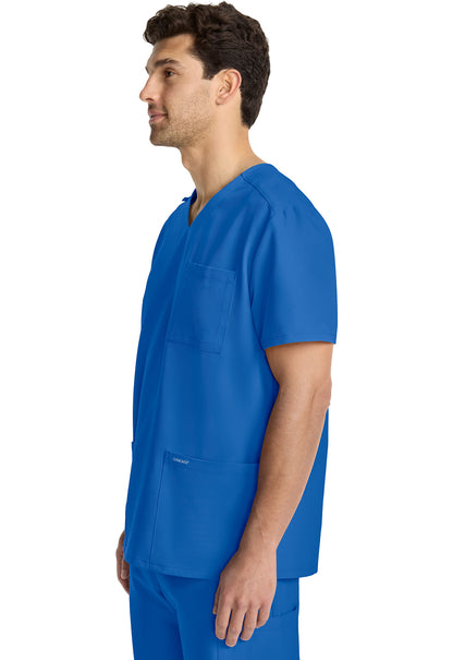 Originals Ultra CK783A Men's Tuck-in V-Neck Top Royal Model Image Right Side | Cherokee