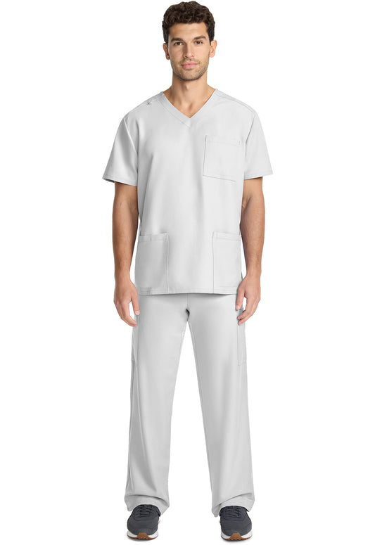 Workwear Originals Ultra CK783A Men's 3-Pocket V-Neck Scrub Top White