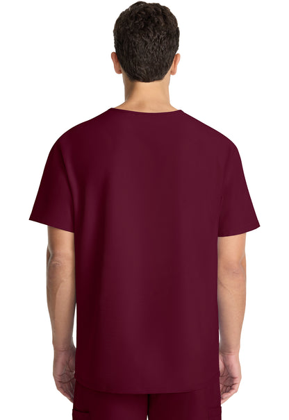 Originals Ultra CK783A Men's Tuck-in V-Neck Top Wine Model Image Back | Cherokee