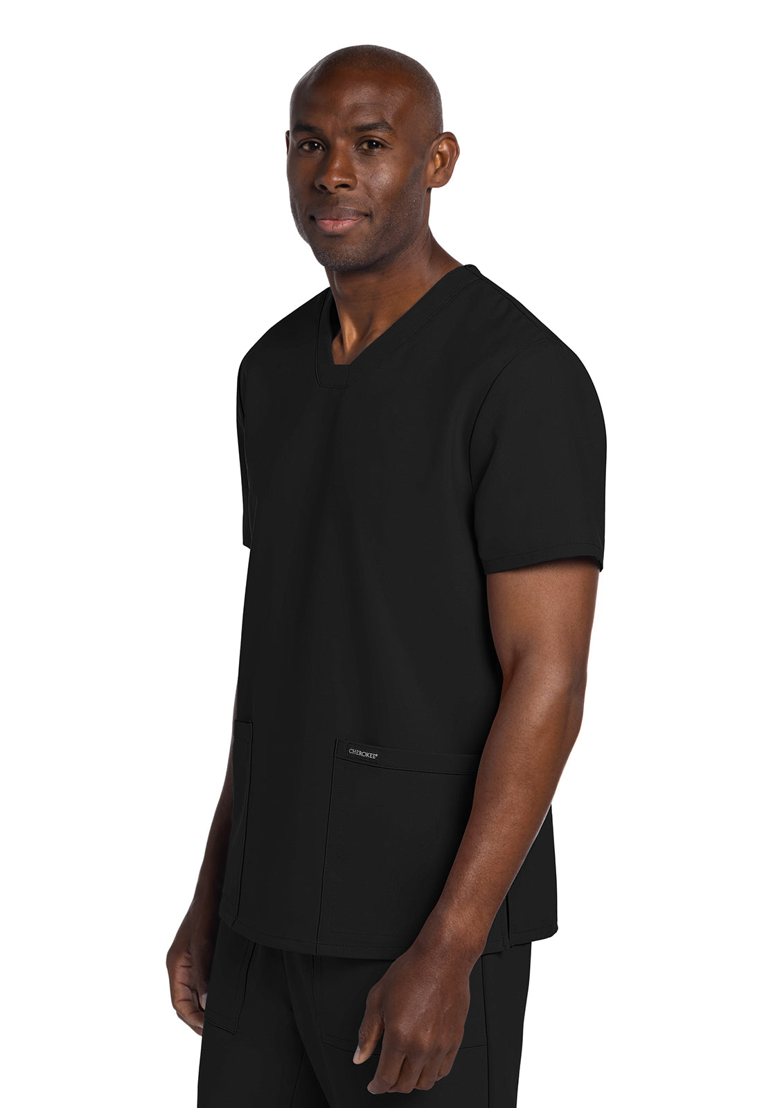 Originals Ultra CK784A Men's Elevation 2-Pocket Top Black Model Image Right Side | Cherokee