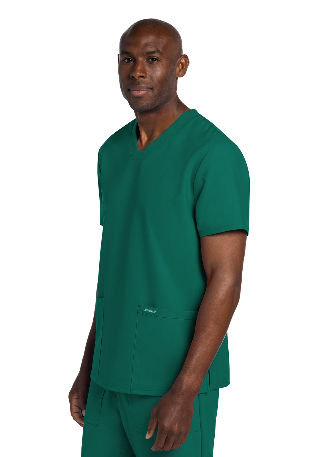 Originals Ultra CK784A Men's Elevation 2-Pocket Top Hunter Green Model Image Right Side | Cherokee