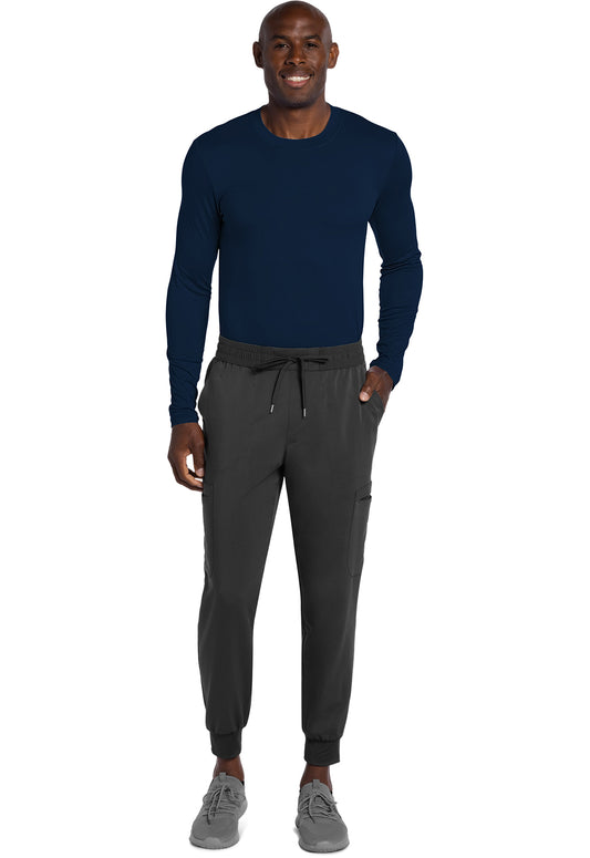 Basics CK807 Men's Men's Long Sleeve Underscrub Knit Tee Navy