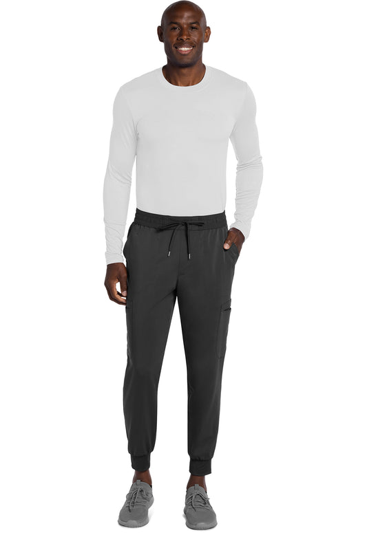 Basics CK807 Men's Men's Long Sleeve Underscrub Knit Tee White