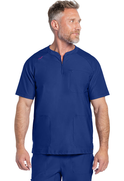 Form CK812 Men's Quarter Zip Henley Top Galaxy Blue