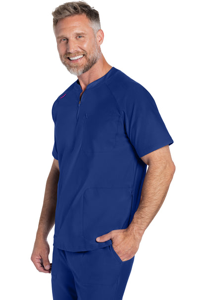 Form CK812 Men's Quarter Zip Henley Top Galaxy Blue