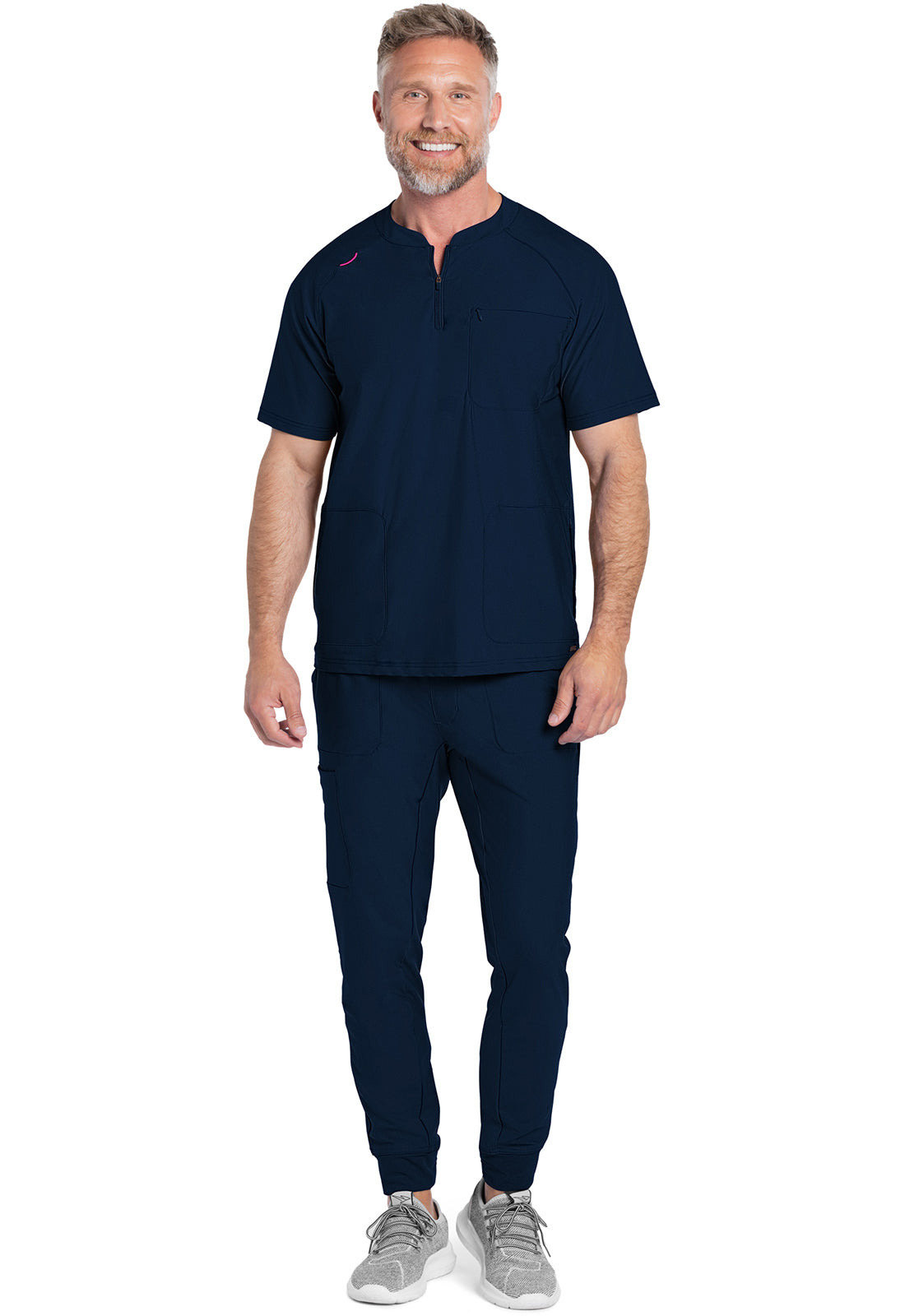 Form CK812 Men's Quarter Zip Henley Top Navy