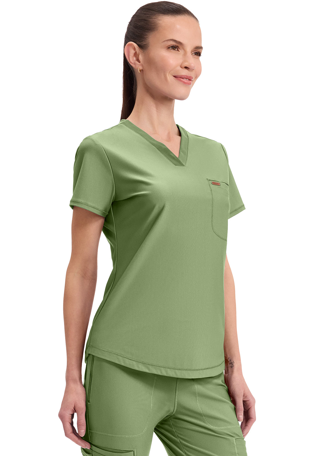 Form CK819 Tuckable V-Neck Top Bright Sage