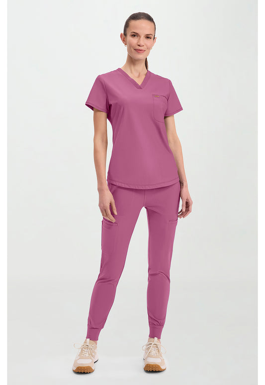 Form CK819 Women's Tuckable V-Neck Scrub Top Dusty Mauve