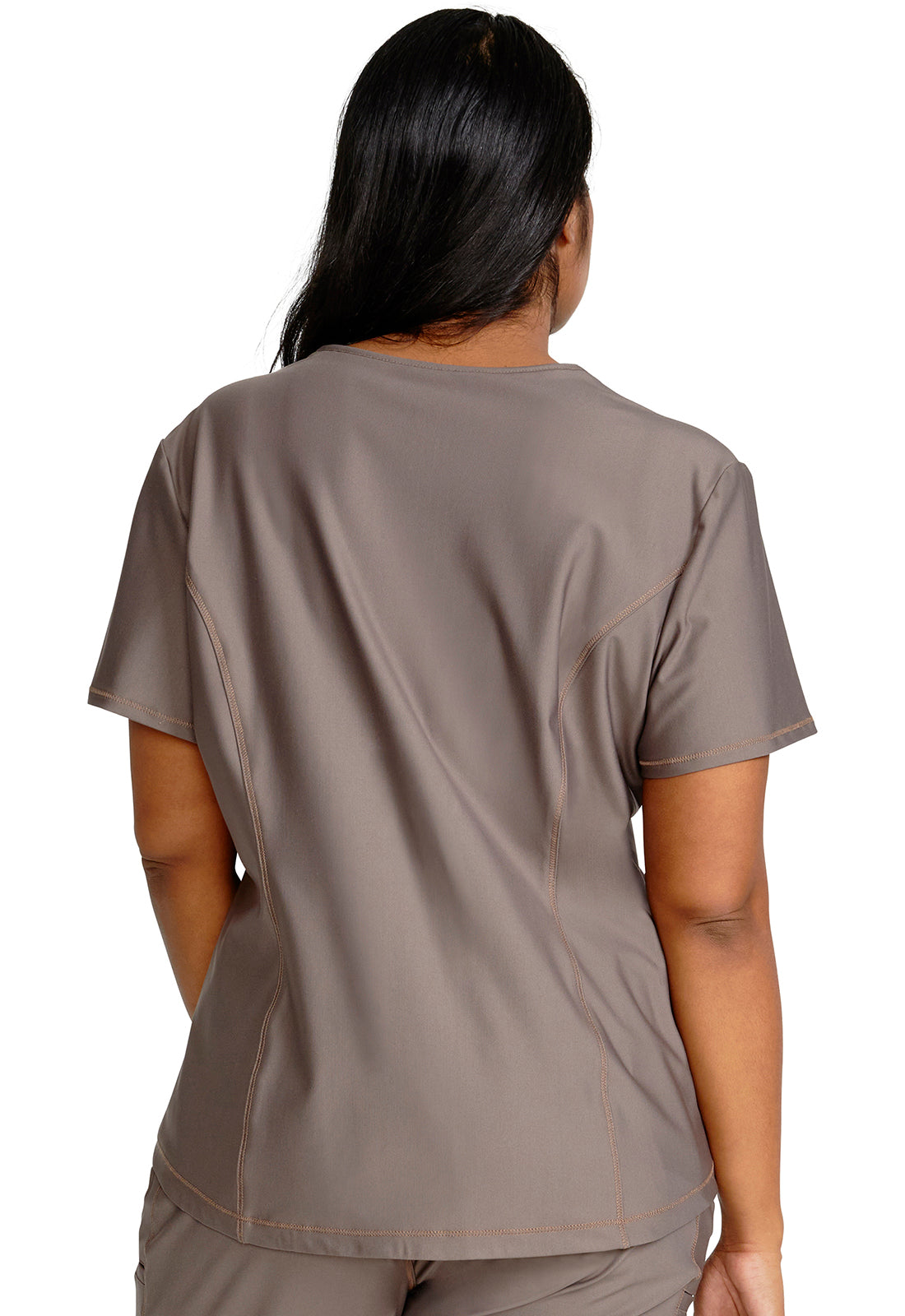 Form CK819 Tuckable V-Neck Top Iron Model Image Back | Cherokee