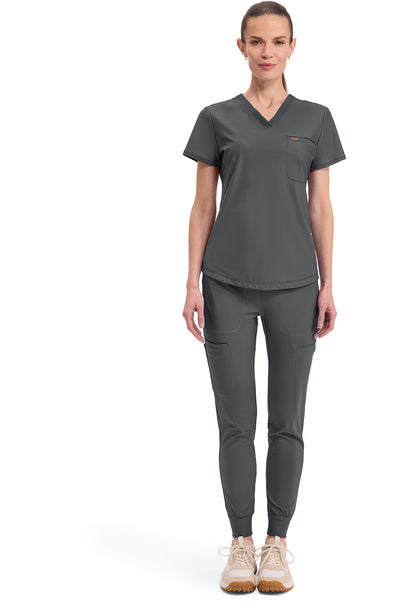 Form CK819 Women's Tuckable V-Neck Scrub Top Pewter