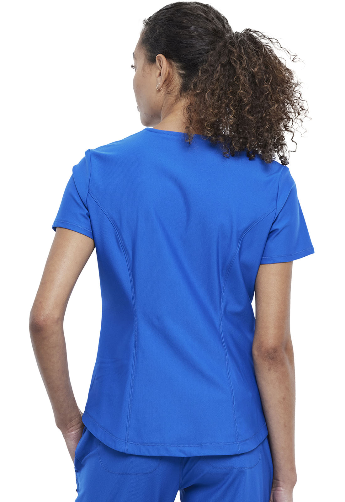 Form CK819 Tuckable V-Neck Top Royal Model Image Back | Cherokee