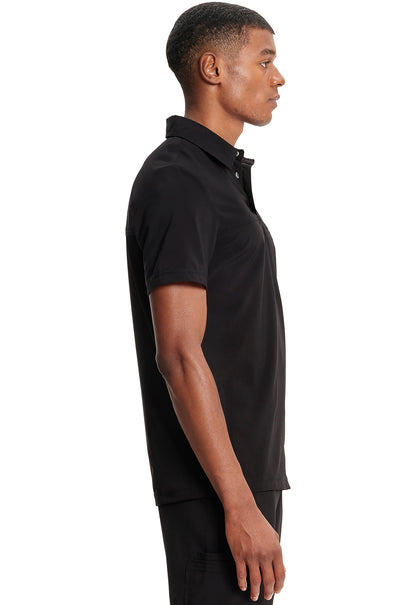 Classics CK825A Men's Polo Shirt Black Model Image Right Side | Infinity