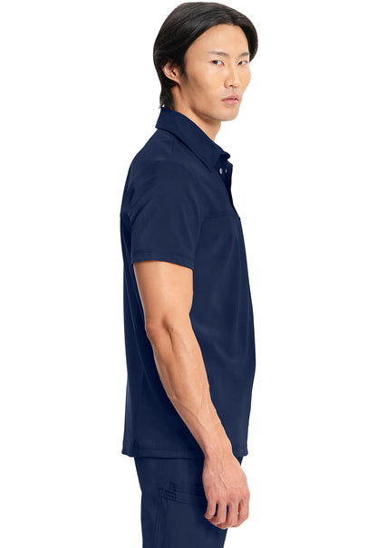 Classics CK825A Men's Polo Shirt Navy Model Image Right Side | Infinity