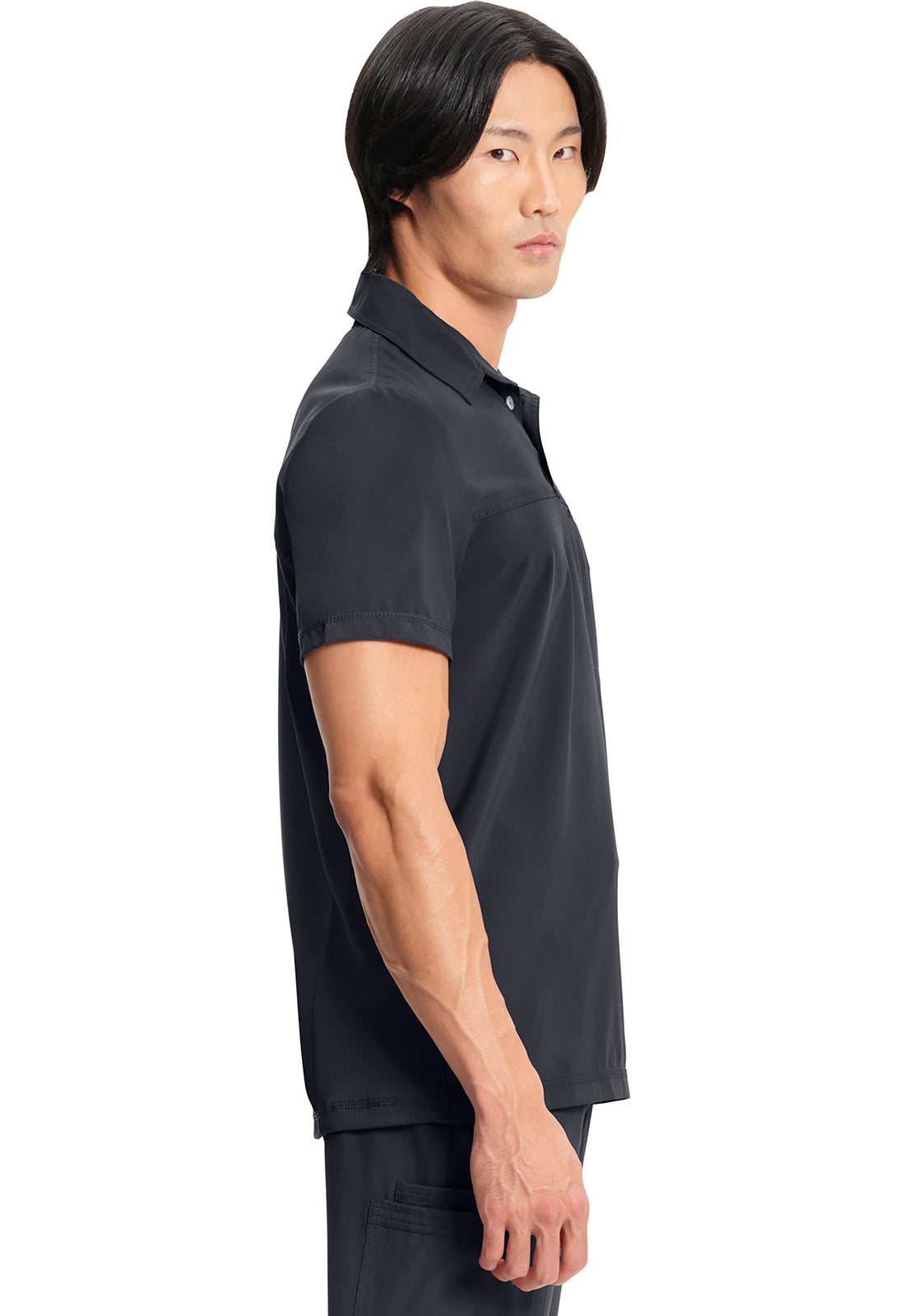 Classics CK825A Men's Polo Shirt Pewter Model Image Right Side | Infinity