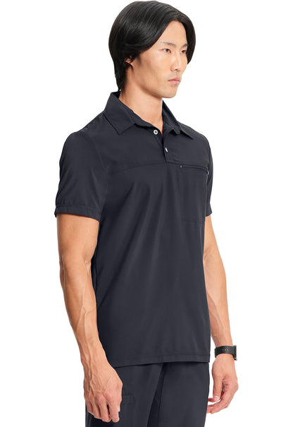 Classics CK825A Men's Polo Shirt Pewter Model Image Left Side | Infinity