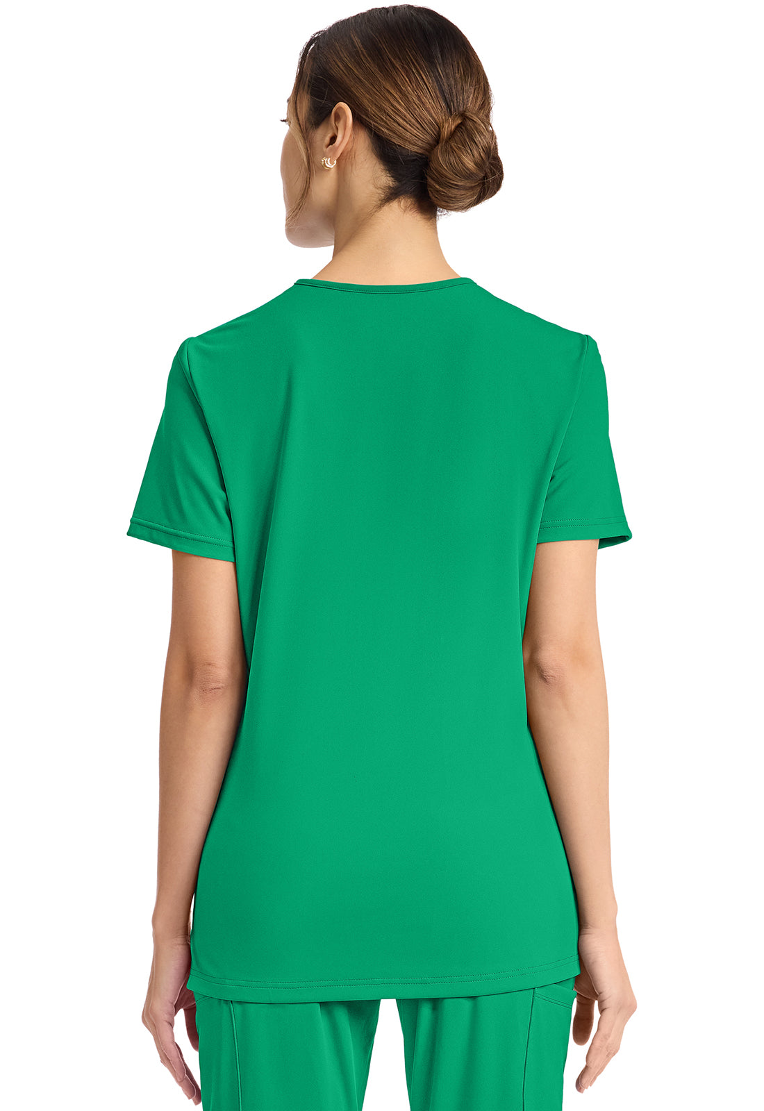 Achieve CK832 Women's 2-Pocket V-Neck Top Green Apple