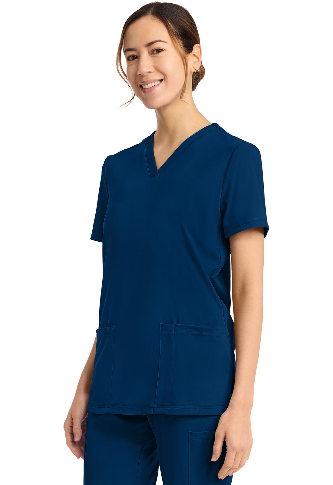 Achieve CK832 Women's 2 Pocket V Neck Top Navy Image 3