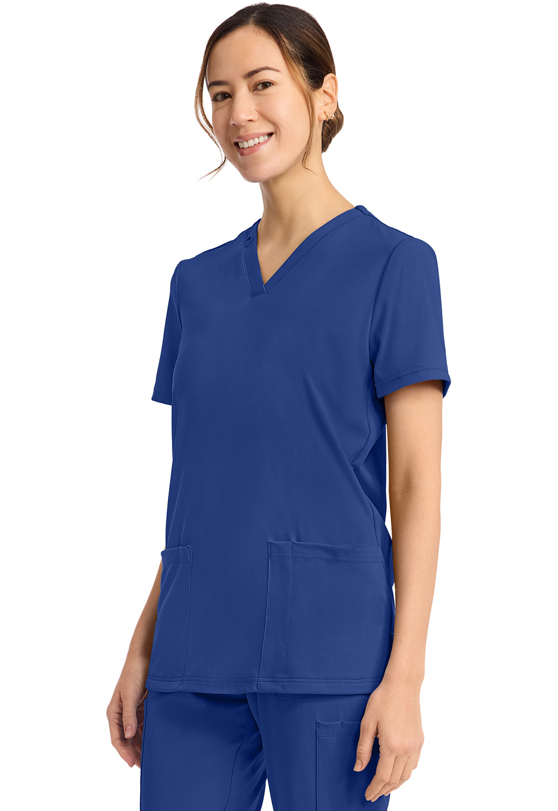 Achieve CK832 Women's 2 Pocket V Neck Top Royal Image 3