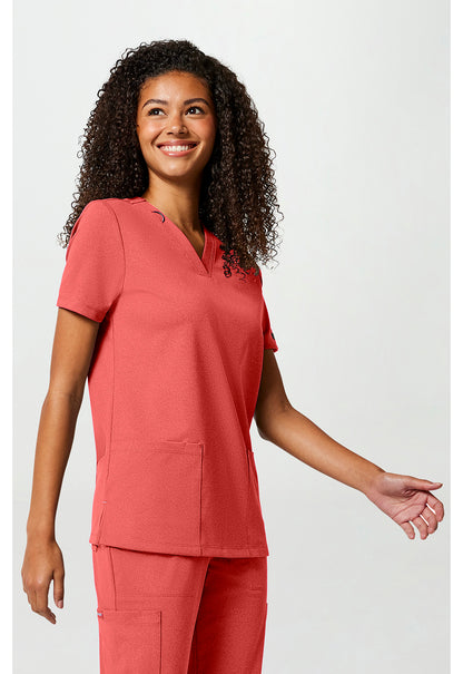 Achieve CK832 Women's 2-Pocket V-Neck Scrub Top True Coral