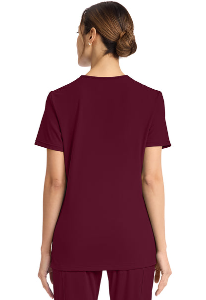 Achieve CK832 Women's 2 Pocket V Neck Top Wine Image 4