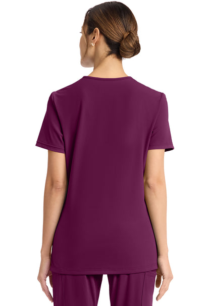 Achieve CK832 Women's 2 Pocket V Neck Top Wild Mulberry Image 4