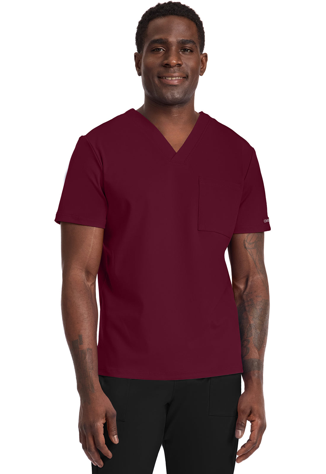 Achieve CK834 Men's 1 Pocket Tuck In Top Wine Image 1