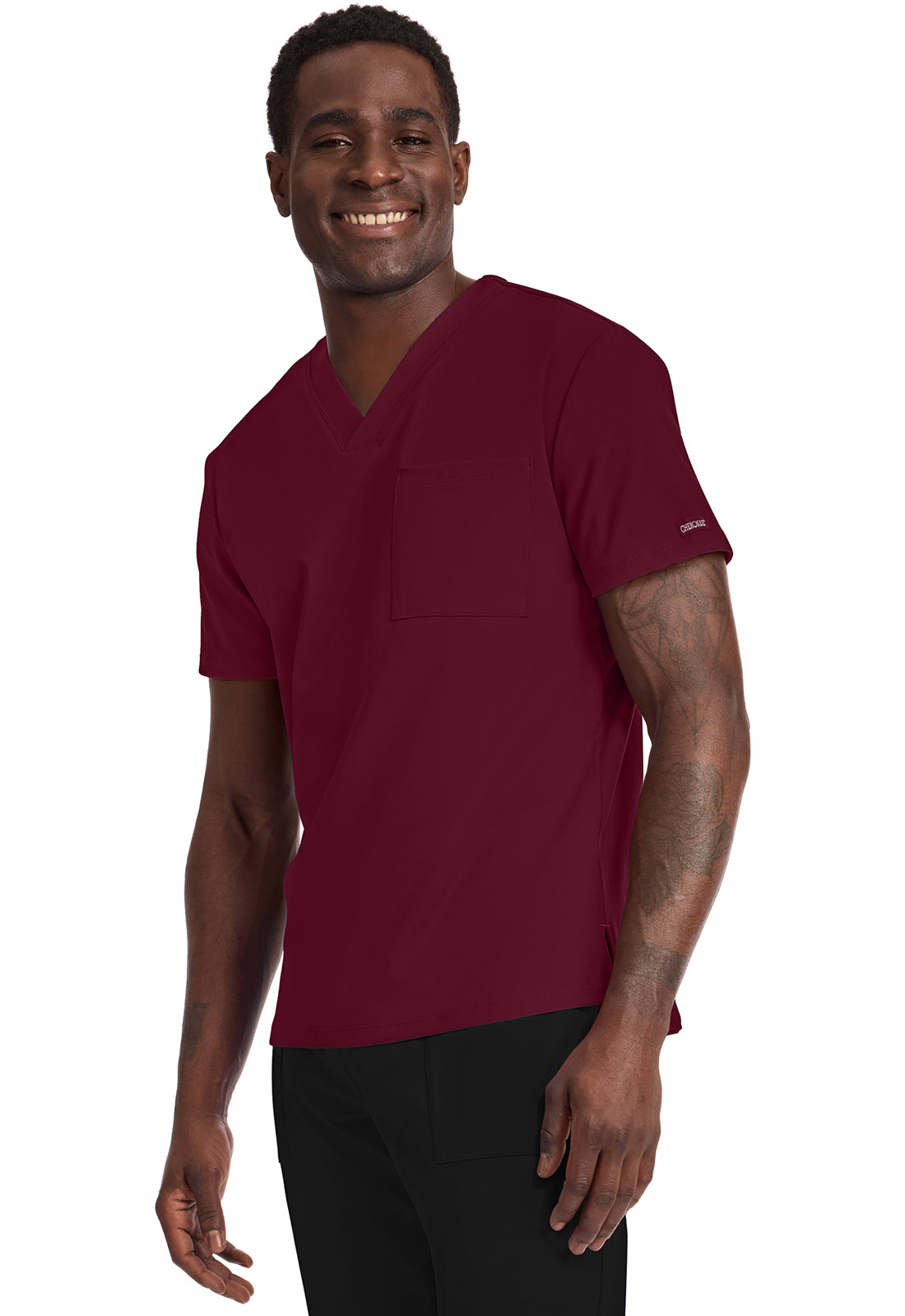 Achieve CK834 Men's 1 Pocket Tuck In Top Wine Image 3