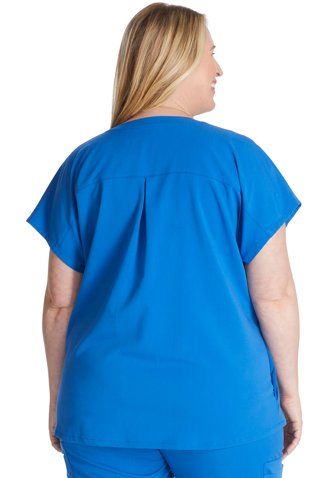 Atmos CK836A V-Neck Top Royal Model Image Back | Cherokee