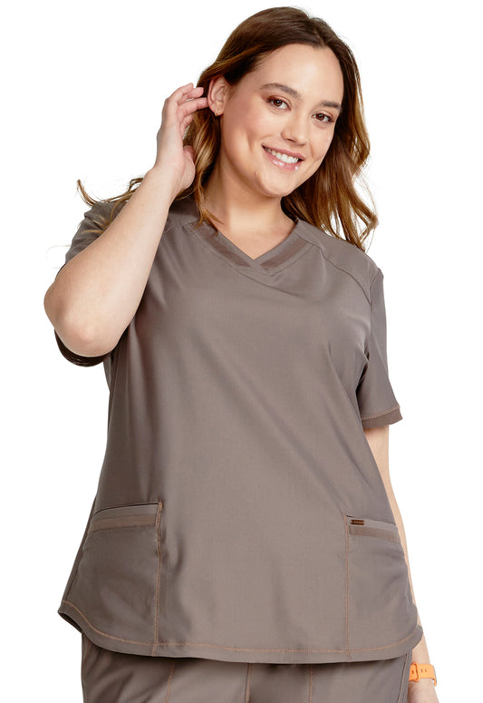 Form CK840 V-Neck Top Iron Model Image Front | Cherokee