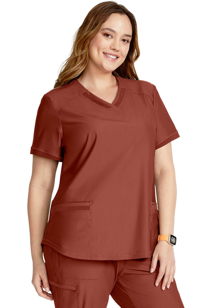 Form CK840 V-Neck Top MASALA Model Image Left Side | Cherokee