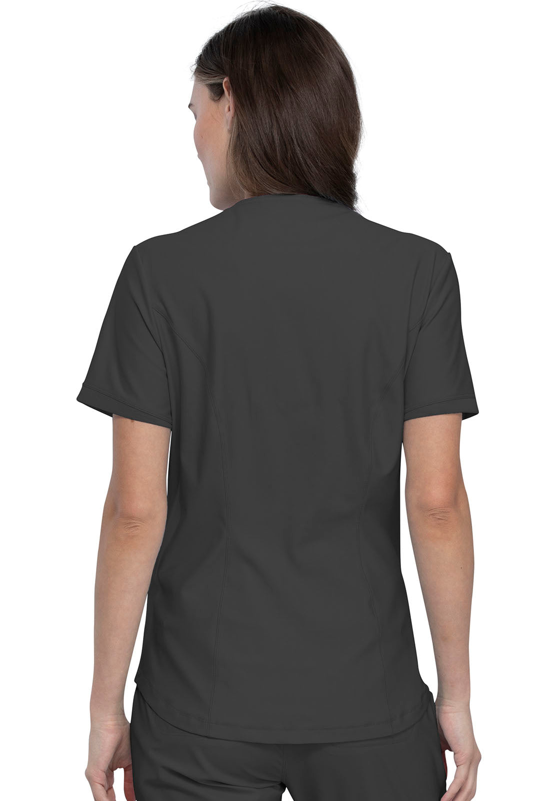 Form CK840 V-Neck Top Pewter Model Image Back | Cherokee