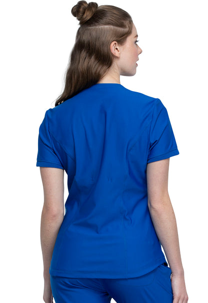 Form CK840 V-Neck Top Royal Model Image Back | Cherokee