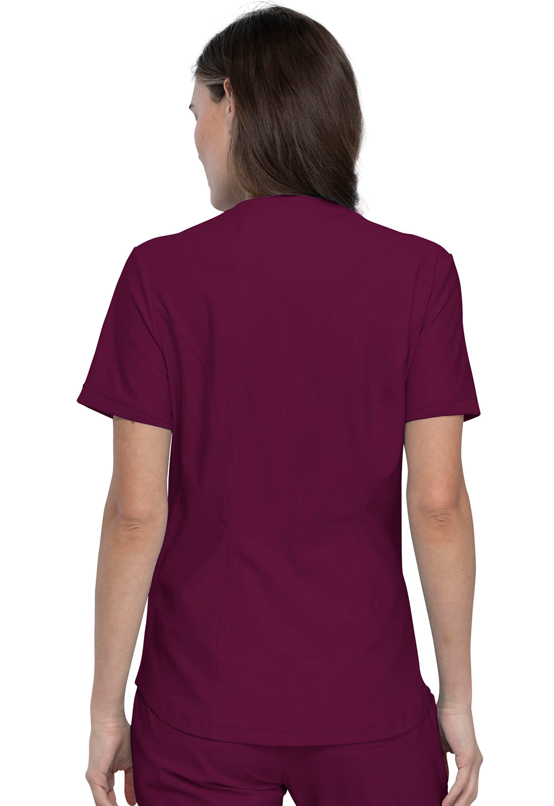 Form CK840 V-Neck Top Wine Model Image Back | Cherokee