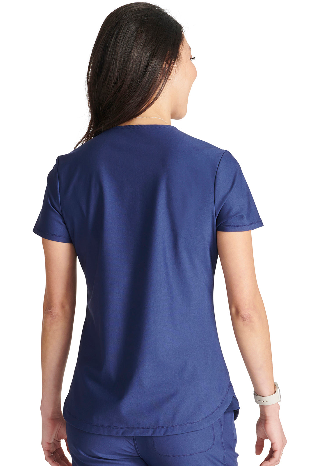 Form CK843 V Neck Top Navy Model Image Back | Cherokee