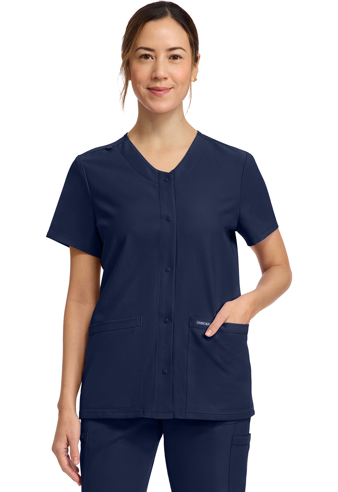 Originals Ultra CK844A Women's 2-Pocket Snap-Front Top Navy