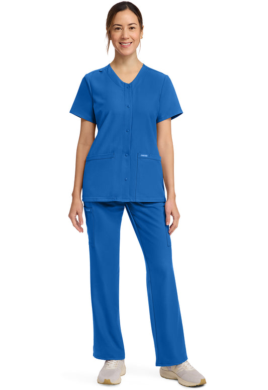 Workwear Originals Ultra CK844A Women's 2-Pocket Snap-Front Scrub Top Royal