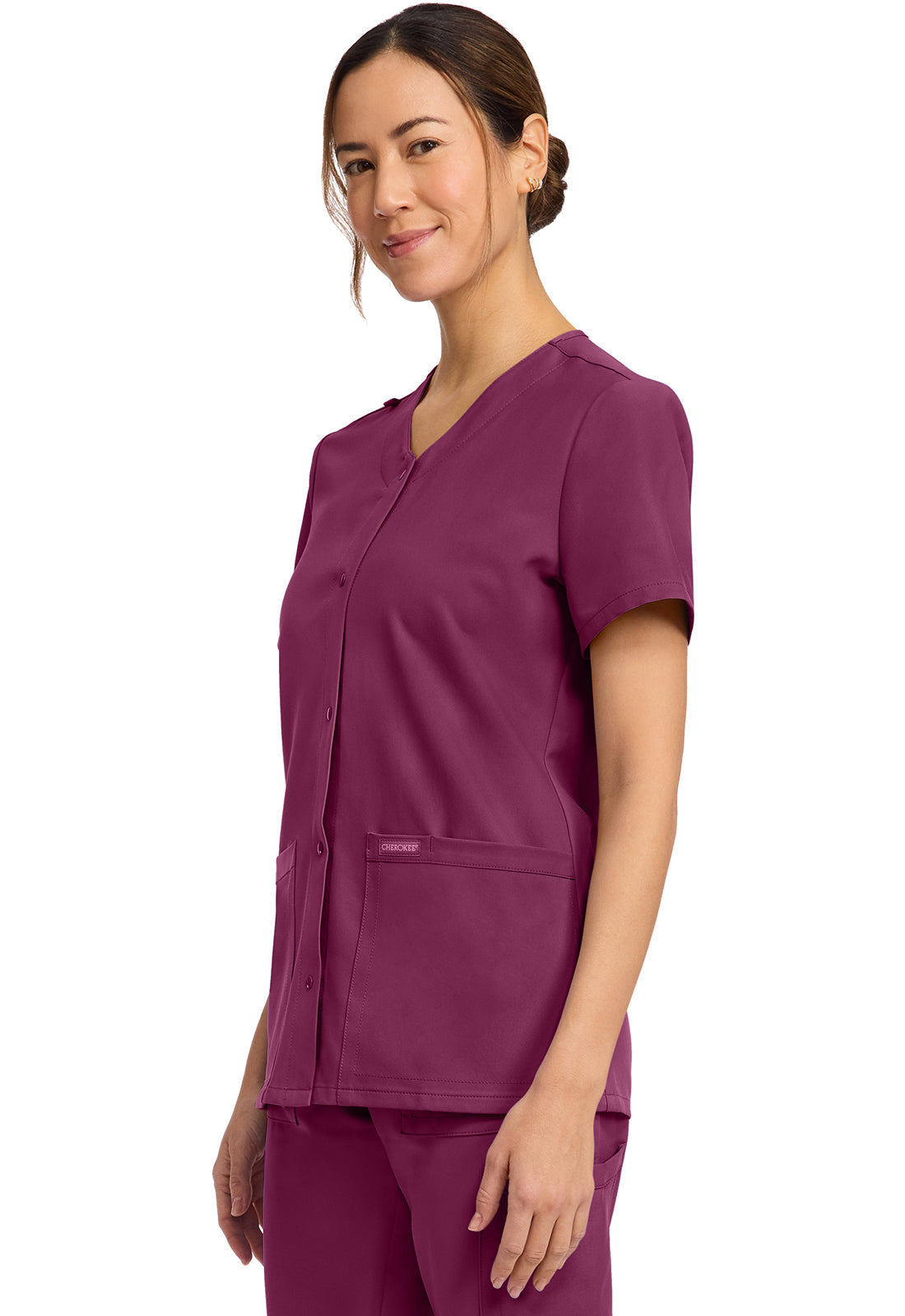 Workwear Originals Ultra CK844A Women's 2-Pocket Snap-Front Scrub Top image 3