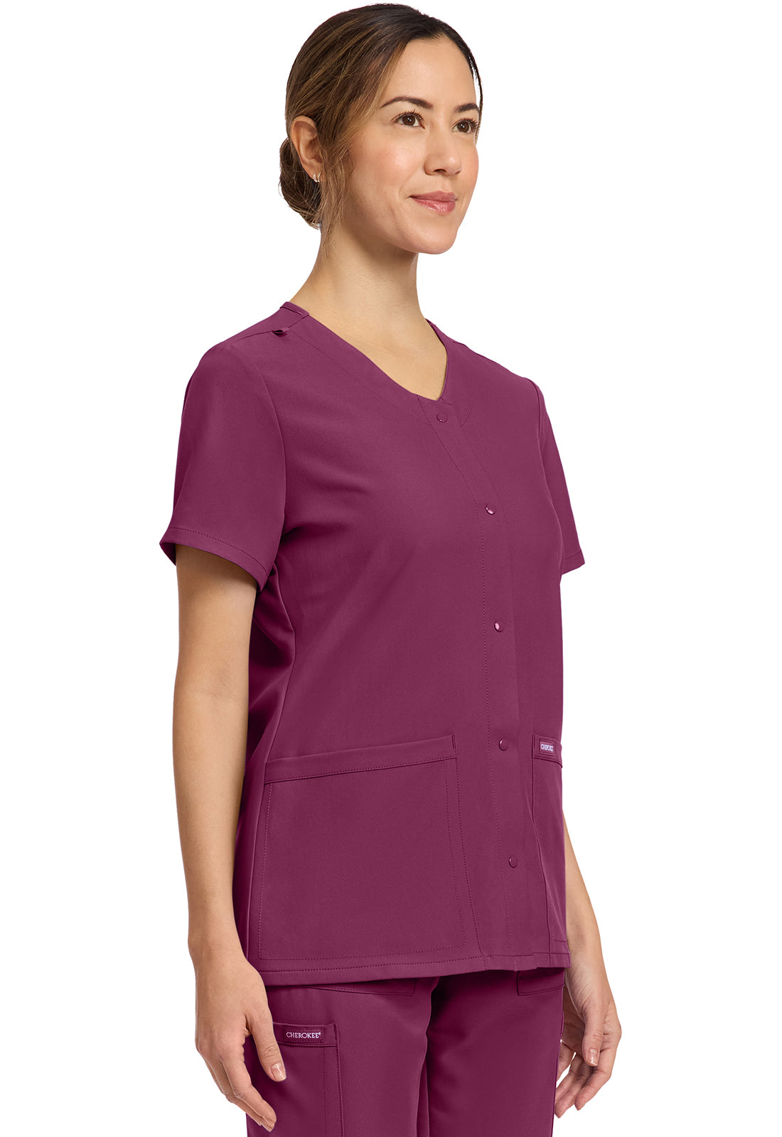 Originals Ultra CK844A Women's 2-Pocket Snap-Front Top Wine