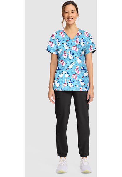 Cherokee Prints CK856 Women's Print V-Neck Top image 2