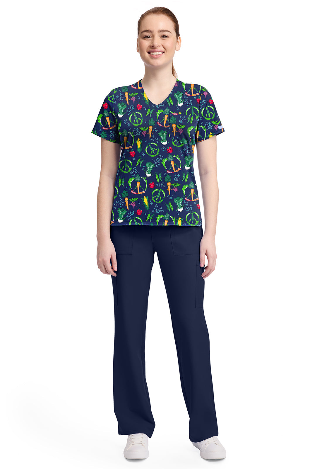 Cherokee Prints CK857 Women's High-Low V-Neck Top image 5