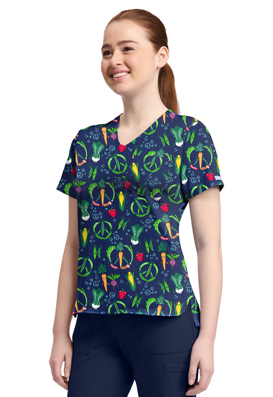 Cherokee Prints CK857 Women's High-Low V-Neck Top image 2