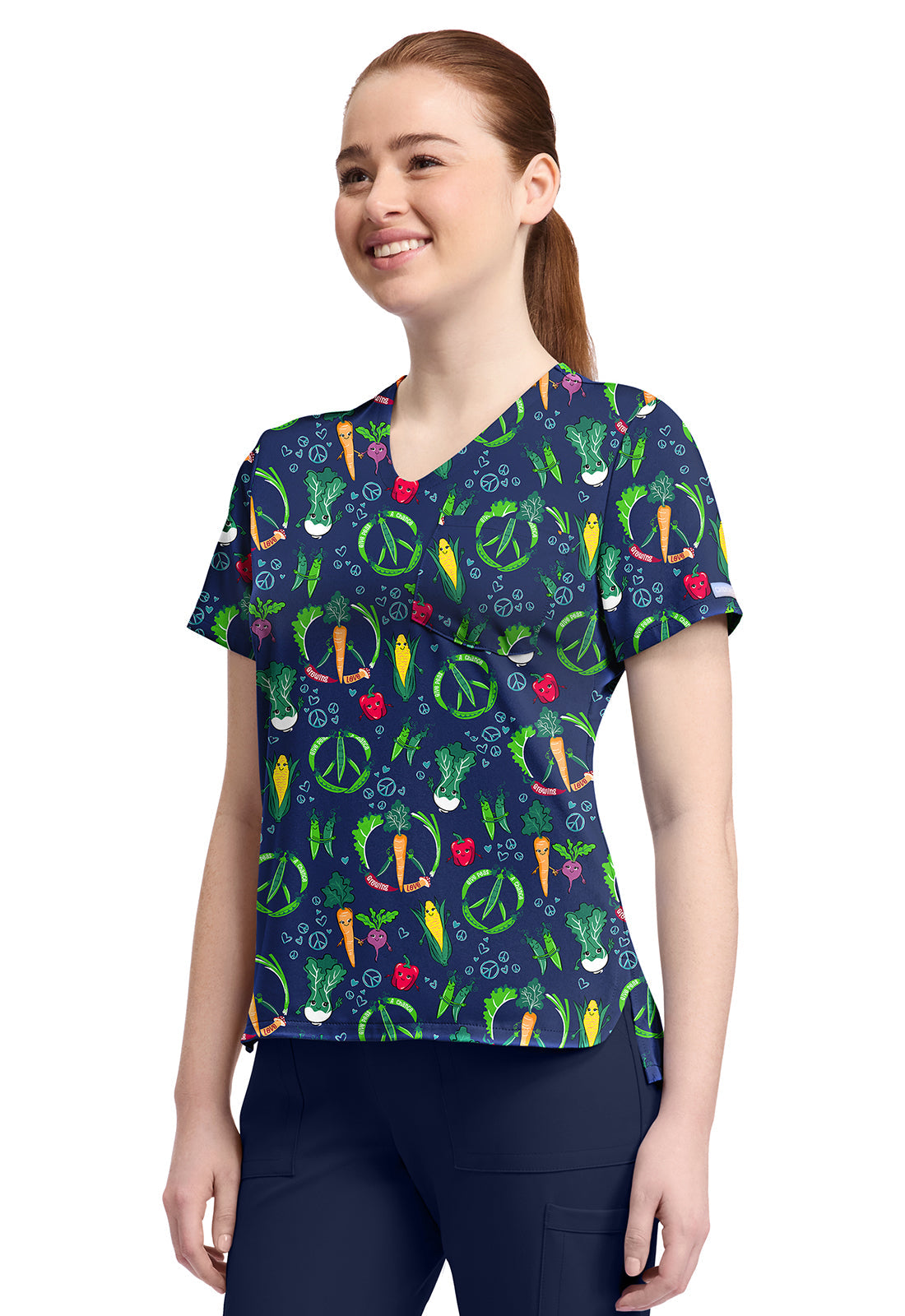 Cherokee Prints CK857 Women's High-Low V-Neck Top image 2