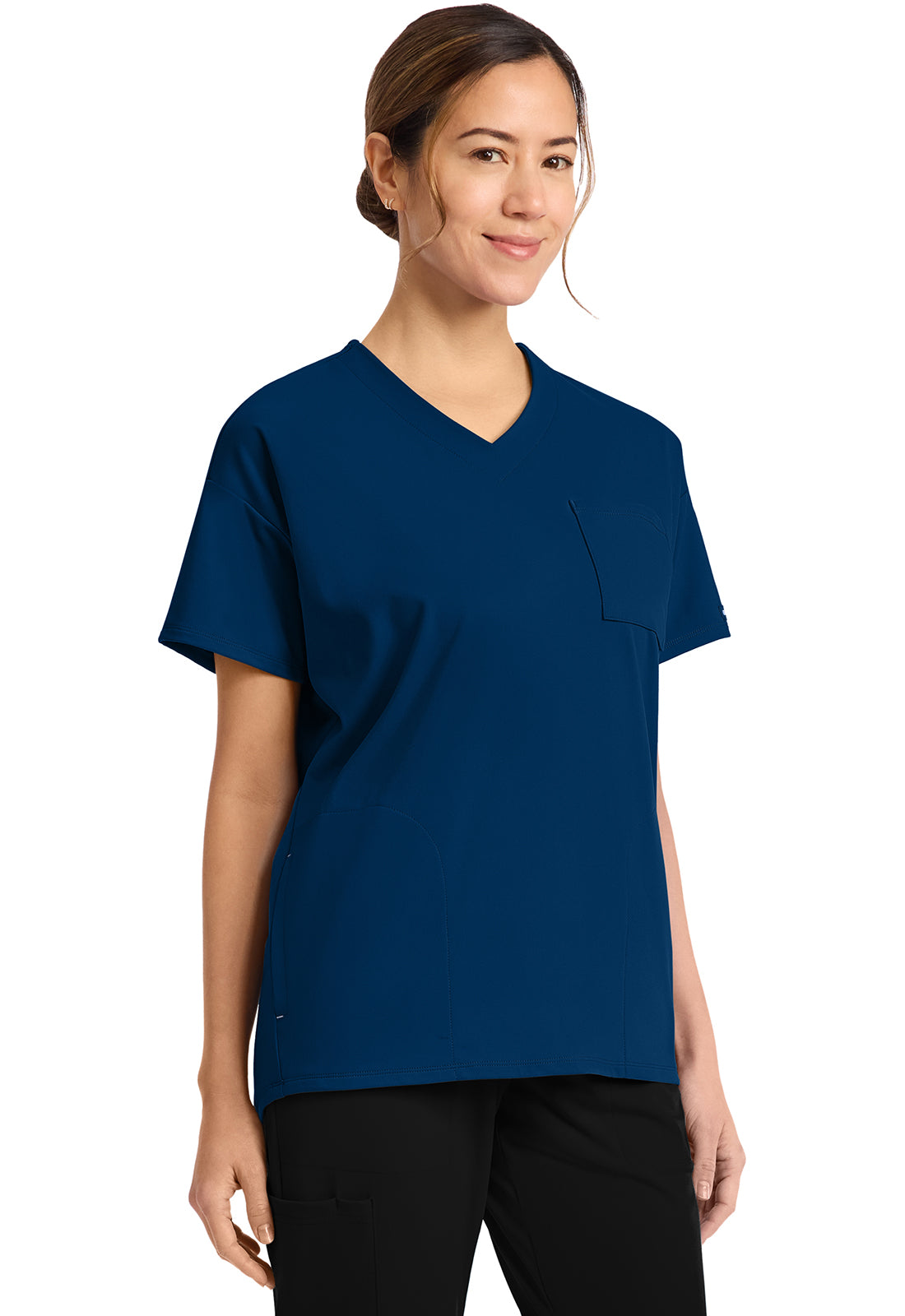 Achieve CK863 Women's 3 Pocket V Neck Tunic Navy Image 5