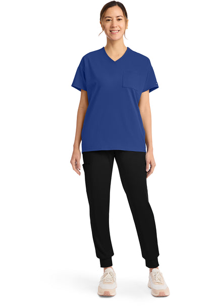 Achieve CK863 Women's 3 Pocket V Neck Tunic Royal Image 2