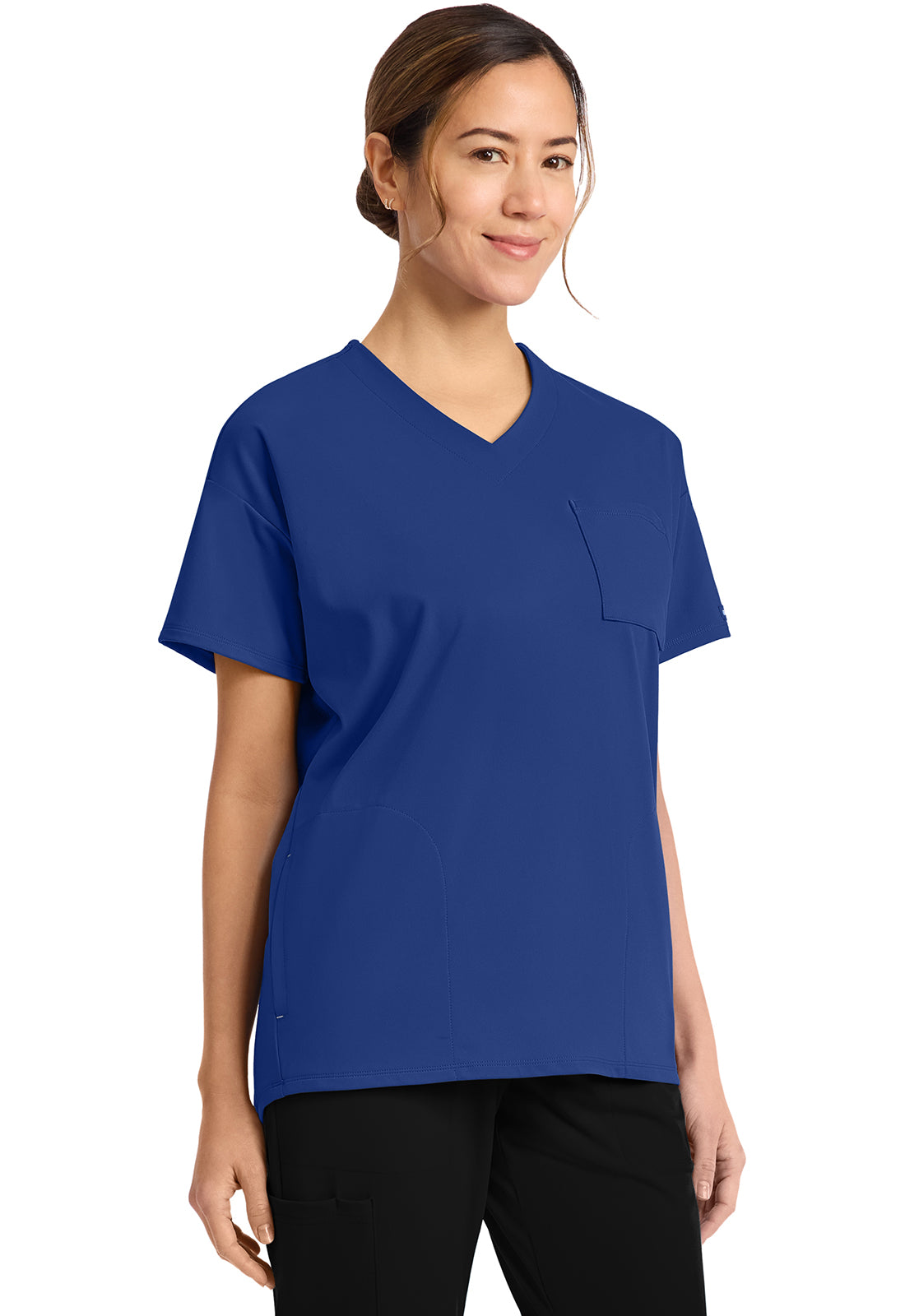 Achieve CK863 Women's 3 Pocket V Neck Tunic Royal Image 5