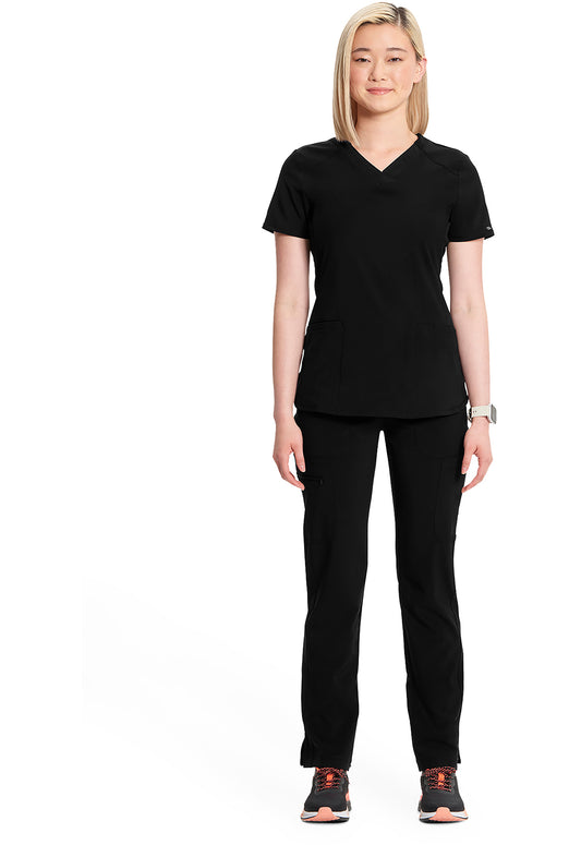 Infinity CK865A Women's V-Neck Scrub Top Black