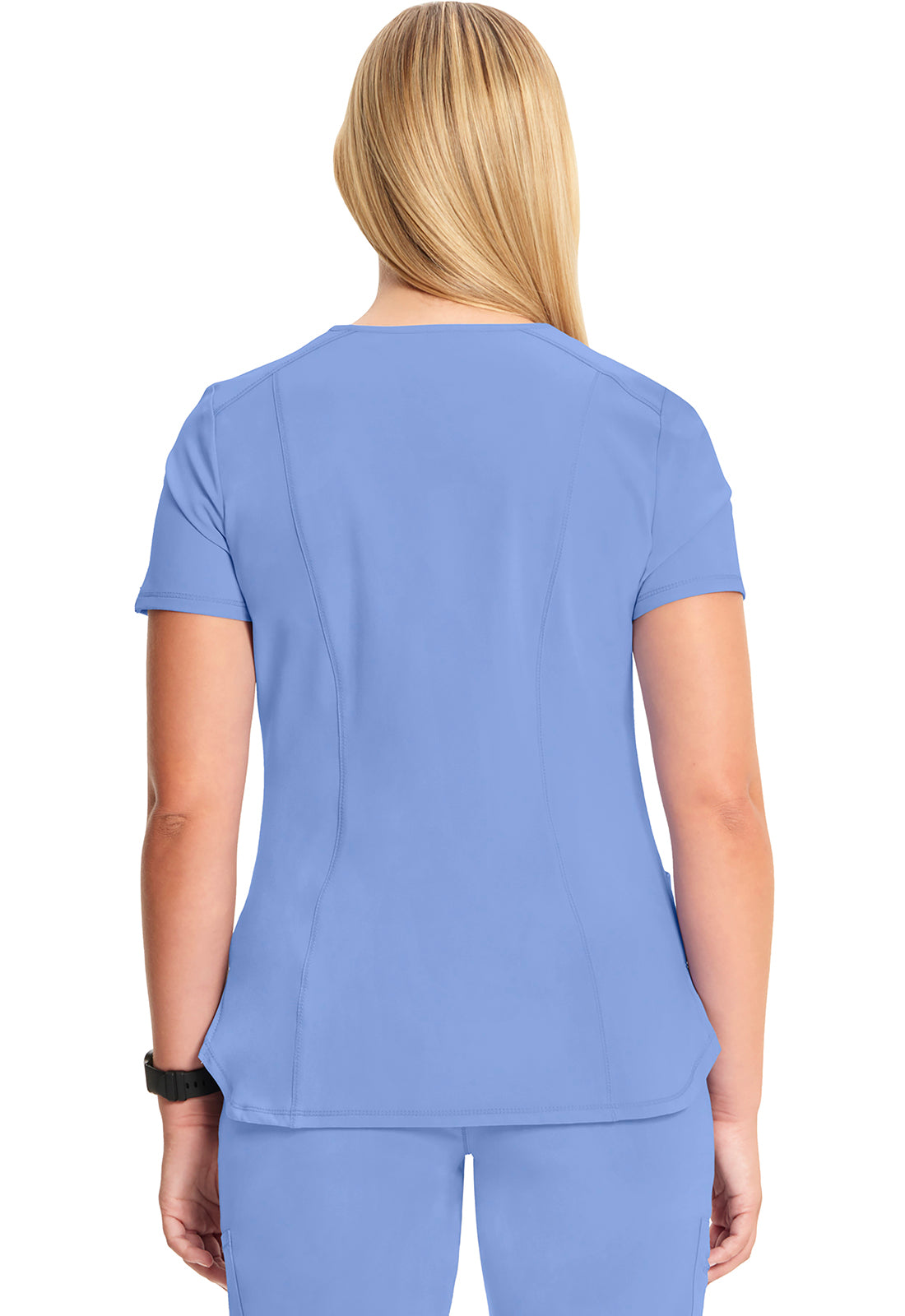 Classics CK865A V-Neck Top Ciel Model Image Back | Infinity