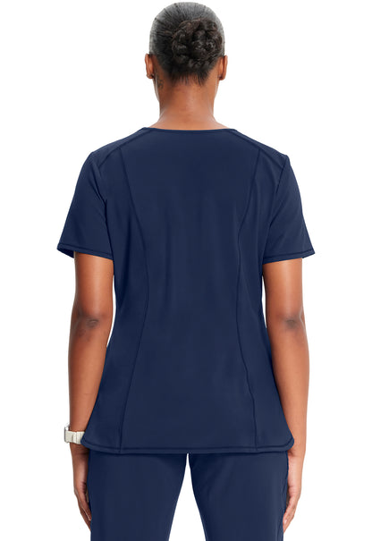 Classics CK865A V-Neck Top Navy Model Image Back | Infinity