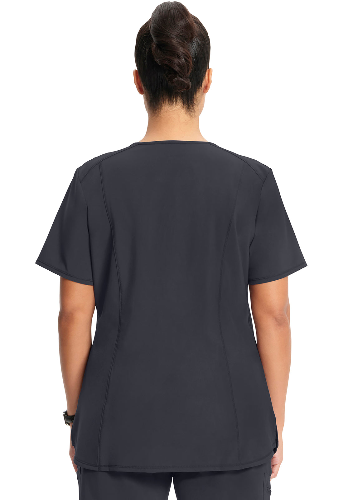 Classics CK865A V-Neck Top Pewter Model Image Back | Infinity